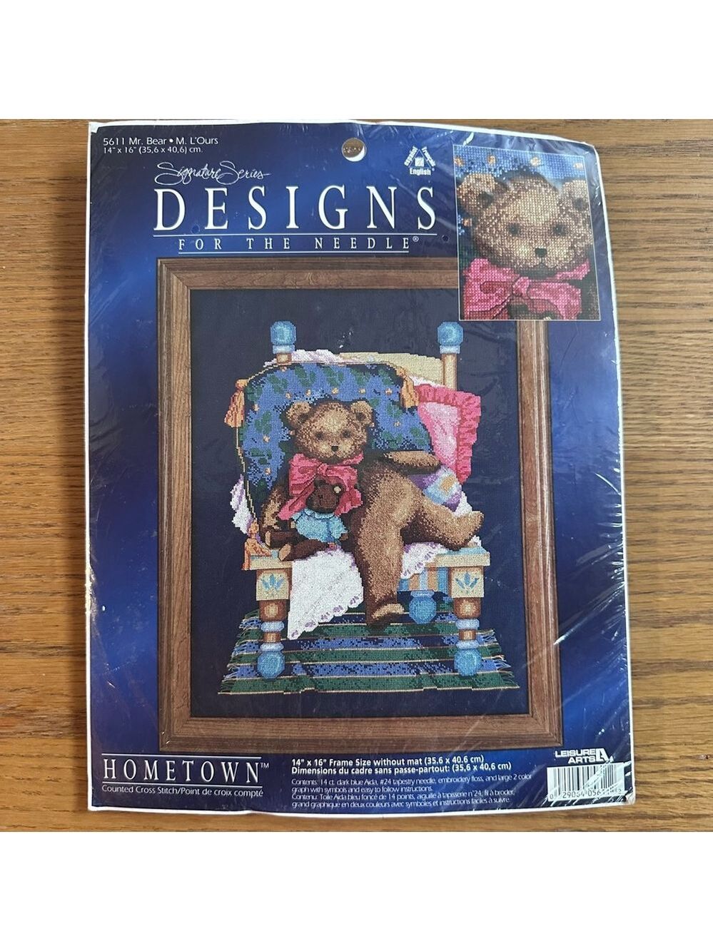 NIP Leisure Arts Designs Of The Needle Mr Bear Counted Cross Stitch Kit Sealed